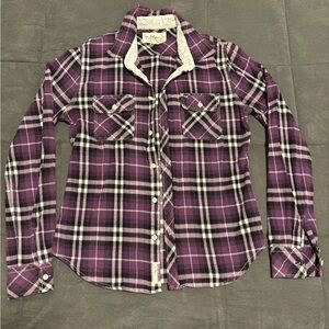 True Religion Purple Plaid Button-Up Shirt